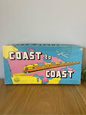 Rare Vintage Mid-Century "Coast to Coast" Board Game Copp Clark 1950s Complete